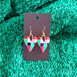 Colorful Heart Mosaic Earrings